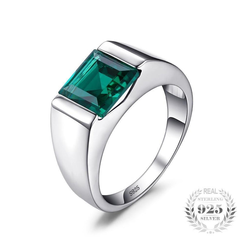 2.34Ct 925 Sterling Silver Emerald Ring