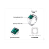 2.34Ct 925 Sterling Silver Emerald Ring