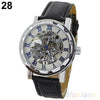 Men's Leather Mechanical Skeleton Watch - Zodeys