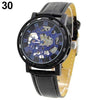 Men's Leather Mechanical Skeleton Watch - Zodeys