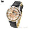 Men's Leather Mechanical Skeleton Watch - Zodeys