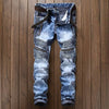 Men's Pleated Slim Fit Biker Jeans - Zodeys
