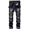 Men's Pleated Slim Fit Biker Jeans - Zodeys