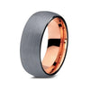 Rose Gold Brushed Tungsten Band