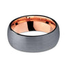 Rose Gold Brushed Tungsten Band