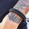 Black Braided Leather Bracelet - Zodeys