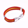 Unisex Spain Flag Leather Bracelet - Zodeys