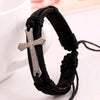Cross Charm Leather Bracelet - Zodeys