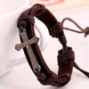 Cross Charm Leather Bracelet - Zodeys