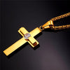Premium Thick Rhinestone Cross Necklace - Zodeys