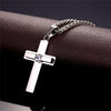 Premium Thick Rhinestone Cross Necklace - Zodeys