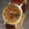 Hand Wind Ultra Thin Leather Skeleton Watch - Zodeys