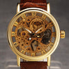 Hand Wind Ultra Thin Leather Skeleton Watch - Zodeys