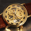 Hand Wind Ultra Thin Leather Skeleton Watch - Zodeys