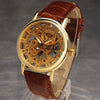 Hand Wind Ultra Thin Leather Skeleton Watch - Zodeys