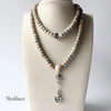 Tibetan Natural Wood Bodhi Seed Beads Necklace with Antique Copper Pendant - Zodeys