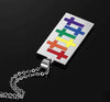 Rainbow Cross LGBT Pride Dog Tag Pendant Necklace - Zodeys