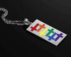 Rainbow Cross LGBT Pride Dog Tag Pendant Necklace - Zodeys