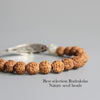 Rudraksha Seeds Thai Silver Lucky Fish Bracelet