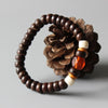 Lampwork & Natural Coconut Shell Beaded Stretch Bracelet - Zodeys