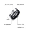 Polished Matte Black Rhinestone Silver Ring - Zodeys