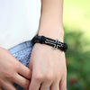 Hollow Cross Genuine Leather Bracelet - Zodeys