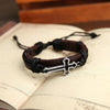 Hollow Cross Genuine Leather Bracelet - Zodeys