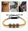 18K Gold Plated Beads 3 Diamond Ball Unisex Bracelet - Zodeys