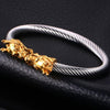 Golden Siamese Dragons Twisted Chain Bangle - Zodeys
