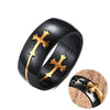 Milky Gold Separable Cross Matte Black Ring