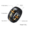 Milky Gold Separable Cross Matte Black Ring