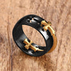 Milky Gold Separable Cross Matte Black Ring