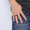 Milky Gold Separable Cross Matte Black Ring
