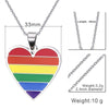 Rainbow Heart Pendant Necklace