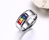 High Polished Premium Steel Rainbow Rhinestone Ring - Zodeys