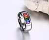 High Polished Premium Steel Rainbow Rhinestone Ring - Zodeys