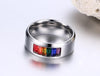 High Polished Premium Steel Rainbow Rhinestone Ring - Zodeys