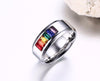 High Polished Premium Steel Rainbow Rhinestone Ring - Zodeys