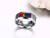 High Polished Premium Steel Rainbow Rhinestone Ring - Zodeys