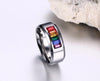 High Polished Premium Steel Rainbow Rhinestone Ring - Zodeys