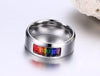 High Polished Premium Steel Rainbow Rhinestone Ring - Zodeys