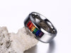 High Polished Premium Steel Rainbow Rhinestone Ring - Zodeys