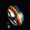 Polished Limited Edition LGBT Rainbow Steel Ring - Zodeys