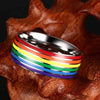 Polished Limited Edition LGBT Rainbow Steel Ring - Zodeys