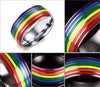 Polished Limited Edition LGBT Rainbow Steel Ring - Zodeys