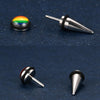 LGBT Rainbow Studded Spike Earrings - Zodeys