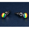 LGBT Rainbow Studded Spike Earrings - Zodeys