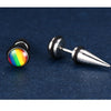 LGBT Rainbow Studded Spike Earrings - Zodeys