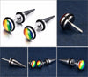 LGBT Rainbow Studded Spike Earrings - Zodeys