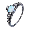 Exquisite Heart Charm Opal Ring - Zodeys
